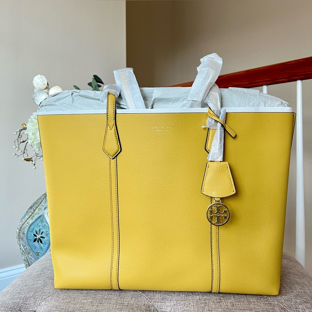 Tory Burch Perry Triple Compartment Tote Bag in Golden Sunset NWT